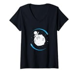 Womens Falling Stars with Astronaut Space Sky V-Neck T-Shirt