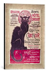 'Encadré Image de Theo Phile Alexandre Steinlen "Poster advertising an exhibition of the' Collection du Chat Noir 'Cabaret at the Hôtel Drouot Métal, Paris, May 1898 d'art dans le cadre de haute qualité Photos fait main, 30 x 40 cm, argent Raya