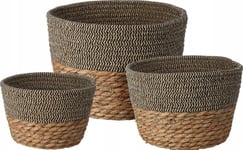 Home Styling Collection Set Med Förvaringskorgar, Naturfiber, 3 Delar