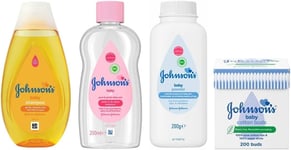 Johnson's 4-Pack Newborn Essentials with Our Gentle Baby Oil 200ml, Baby Shampo