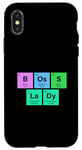 Coque pour iPhone X/XS Patron Lady Tableau périodique Cadeau scientifique STEM Laboratoire Femme