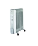 Radiateur à bain d'huile 1500W avec Thermostat mécanique Gris Clair Vendos85