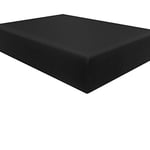 NTBAY 100% Brushed Microfiber King Fitted Sheet, 1800 Super Soft and Cozy, Wrinkle, Fade, Stain Resistant 12" / 30cm Deep Pocket Fitted Bed Sheet, Black