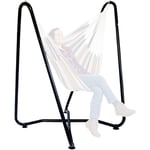 Support pour fauteuil suspendu 155 cm Soutien pour accrocher balancelle et chaises suspendues en Acier couleur Noir Poids max supporté 150 kg pour