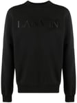 Lanvin Mens Paris Logo Embroidered Sweatshirt in Black material_cotton - Size Medium