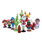 12Pcs Movie Cartoon The Grinch Doll Action Figures Toys Doll Cake Topper Gift