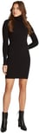 Calvin Klein Jeans Women's Woven Label Tight Sweater Dress J20j224150 Sweater Dress, Black (Ck Black), XS