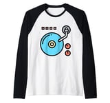 Vinyl Record Player Album Raglan Baseball Tee