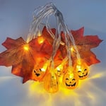 1,5 m 10 Led Halloween Kurpitsa Ghost Luurankot Bat Spider Led Light String Festivaalibaari Kotijuhlasisustus Halloween-koriste