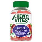 Chewy Vites Men | Multivitamin Advance | 60 Gummy Vitamins | 12 Essential Nutrients | 2-a-Day| Real Fruit Juice | Vegan