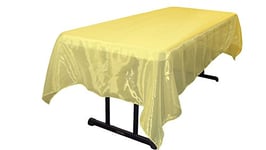 LA Linen Nappe rectangulaire Transparente en Organza Effet Miroir - 152,4 x 305 x 0,02 cm - Jaune Clair