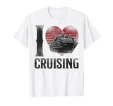 Cruise Ship Vacation Heart Vintage I Love Cruising T-Shirt