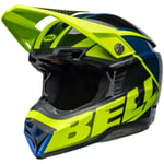 Crosshjälm bell - Moto 10 spherical skivad matt glans retina blå neon gul xl carbon