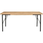 Table à manger rectangulaire en bois manguier massif et métal noir L180 cm jude