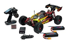 Carson Modellsport 500409072 1:8 Virus Rocket 120 6S 2.4G 100% RTR, Voiture radiocommandée, Vitesse jusqu'à 120 km/h, Batteries/radiocommande incluses, protégé Contre éclaboussures d'eau Jaune/Noir