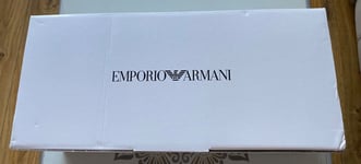 Emporio Armani EA Logo Navy Sliders Sandals Slides Size UK 6.5 BNWT/BOX