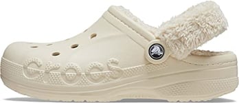 Crocs Unisex's Baya Lined Fuzz-Strap Clog, Winter White, 8.5 UK