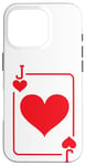 Coque pour iPhone 16 Pro Jeu de cartes Jack of Hearts - Costume d'Halloween - Rouge