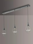 Där Gianni 3 Pendant Bar Ceiling Light, Black Chrome