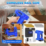 Electric Nail Staple Gun 2in1 Cordless + Battery + Charger + Case Heavy Duty