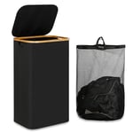 110L Laundry Hamper with Handle and Lid, Basket Organizer with6378