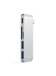 Hub, 2 x USB 3.0 + 1 x USB 3.0 (oplader), USB 3.1 Type C tilslutning, desktop, space grey USB hub - USB 3.0 - 3 ports - Grå