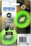 Epson 202 Photo Black Kiwi Genuine, Claria Premium Ink Cartridge, Amazon Dash Re