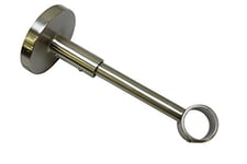 GARDINIA Support de tringle à rideau avec plaque de fixation en métal, Pour 1 tringle, Support fermé, Matériel de fixation inclus, Série Chicago, Diamètre: 20 mm, Effet inox