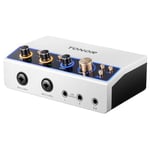 TONOR Interface Audio pour Podcast, Mixeur Audio à 2 Canaux XLR avec RGB pour les Créateurs de Contenu, Bouton Loop Back, Enregistrement en Studio, Préamplificateur Professionnel, TX510 Blanc