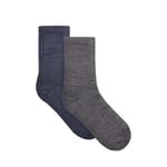 Name It Nkmwakta 2-pack ullsokker til barn, Dark Grey Mel.