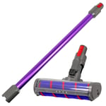 Hard Floor Turbine Tool Brush for DYSON V10 SV12 Vacuum + Purple Rod Wand Tube