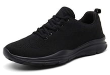 DAFENP Chaussures de Course Running Sport Compétition Trail entraînement Homme Femme Basket Sneakers Outdoor Running Sports Fitness Gym Shoes (Noir, numeric_44)