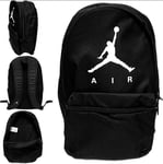 NIKE AIR JORDAN Backpack Travel Rucksack Sports Black Adjustable Shoulder Straps