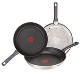 Tefal Daily Cook Poêle antiadhésive en acier inoxydable Juego de 3 sartenes Noir