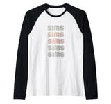 Love Heart Sims Tee Grunge Vintage Style Black Sims Raglan Baseball Tee