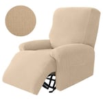 Stickade vilstolssofföverdrag Lazy Boy Elastisk soffa Protector Relax Cover Lounge Hem Husdjur Anti-Scratch 1/2/3/4 sits grid-Camel 2 Seater