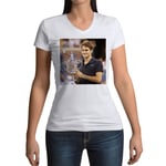 T-Shirt Femme Col V Trophee Grand Chelem Roger Federer Tennis Superstar Sport