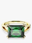 Swarovski Matrix Rectangular Crystal Ring, Gold/Green