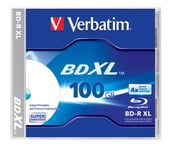 VERBATIM BD-R XL 100 GB 4X 100 Go 1 pièce(s) - Disques Vierges Blu-Ray (BD-R, 100 Go, 120 mm, 4X, Coffret àBijoux, 1 pièce(s))