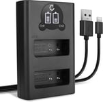 Chargeur Double BC-DC15 BC-DC15-E Smart et Rapide Compatible avec Leica D-LUX D-LUX (Typ 109) D-LUX 7 Alimentation Dual BP-DC15 BP-DC15-E BP-DC15-TK BP-DC15-U + C?ble USB de Charge