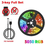 Led-Nauhavalot Makuuhuoneeseen 5V 5050 Usb Rgb Nauha 10 Metrin Jäänauha Jouluvalaistus Seinä Led Huoneen Sisustus Lamppu Wifi Band Nauha_IR 3Key Set_4 m