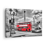 Impression sur Toile 70x50cm Tableaux Image Photo Trafalgar square taxi londres