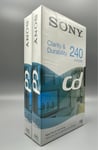 Sony 4 Hour E-240CDG VHS Video Cassettes Tapes Twin Pack ~ NEW & SEALED