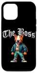 Coque pour iPhone 13 Veste cool Bull Terrier Dog The Boss Cool pour chien, maman et papa