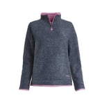 Weird Fish Womens/Ladies Beye Grid Eco Friendly Quarter Zip Fleece Top (Navy) - Size 14 UK