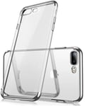 Case For iPhone 6 Plus 6s Plus Clear Silicone With Silver Edge