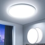 EASY EAGLE Plafonnier LED, Luminaire Plafonnier 6500K, Lampe de Plafond LED Moderne Salle Blanc Neutre, Imperméable IP44, Ø 22 CM, Applicable à Salle de Bain, Chambre, Cuisine (Pack of 2)