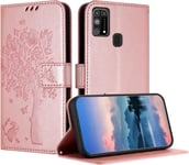 Coque Pour Samsung Galaxy M31s, Coque Portefeuille Housse Cuir Avec Porte Cartes Et Bequille Fermeture Magnetique Etui Pour Samsung M31s - Or Rose