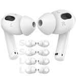 AhaStyle 4 Pairs AirPods 3 Ear Tips Silicone Earbuds Cover [Not Fit in The Charging Case] Compatible with Apple AirPods 3 2021 (2 Pair Large + 2 Pairs Small, White)