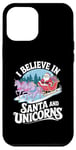 iPhone 12 Pro Max I believe in Santa and unicorns funny Santa xmas pajamas Case